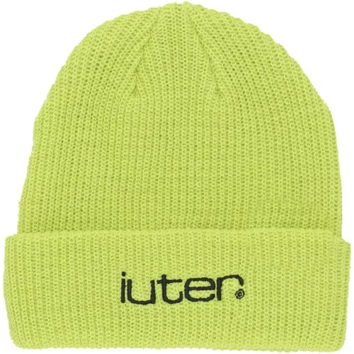 Beanies, male, , Size: ONE SIZE Grid Lime Beanie Hat - Iuter - Modalova