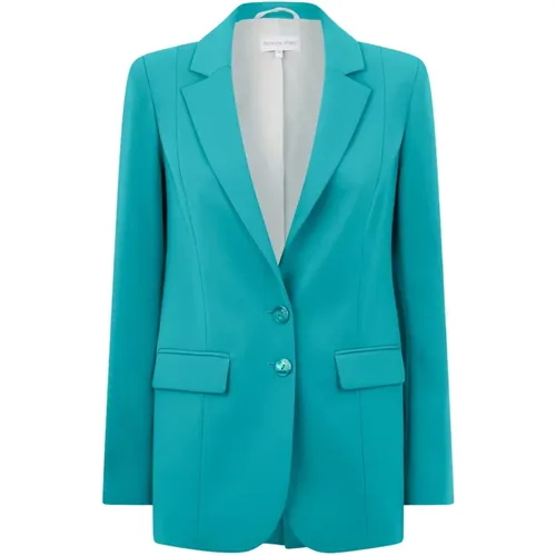 Blazers, female, , Size: L Turquoise Blazer Double-Breasted Button Closure - PATRIZIA PEPE - Modalova