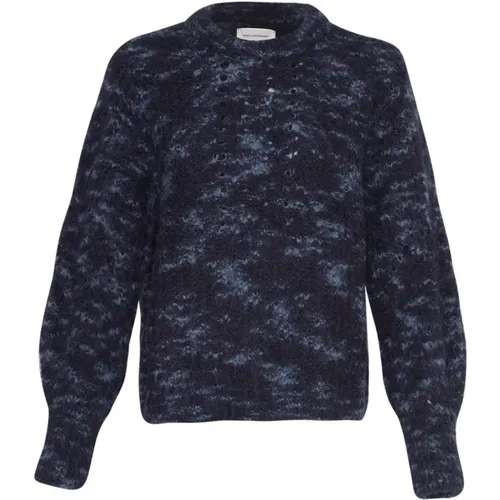 Blaue Melange Grobstrick Pullover Alegra - moss copenhagen - Modalova