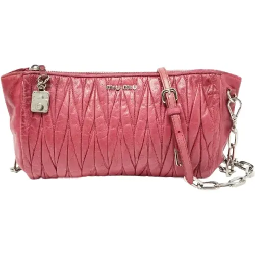 Pre-owned Cross Body Bags, female, , Size: ONE SIZE Pre-owned Leather shoulder-bags - Miu Miu Pre-owned - Modalova