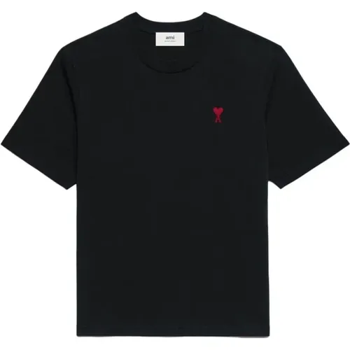 Red Ami de Coeur T-Shirt , male, Sizes: XS - Ami Paris - Modalova