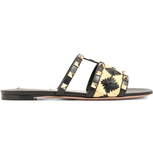Sliders, female, , Size: 8 1/2 US Rockstud Slides - Valentino Garavani - Modalova