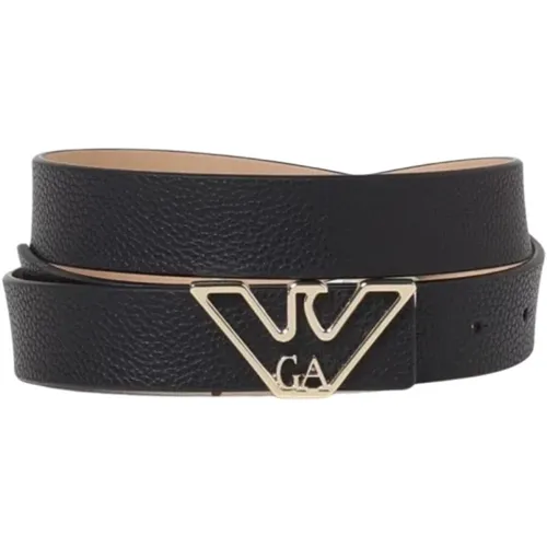 Belts, female, , Size: ONE SIZE Leather Logo Belt - Emporio Armani - Modalova