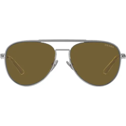 Metal Pilot Sunglasses with Unique Style , unisex, Sizes: 57 MM - Prada - Modalova