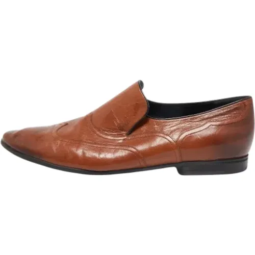 Pre-owned Flats, male, , Size: 12 1/2 US Pre-owned Leather flats - Gucci Vintage - Modalova