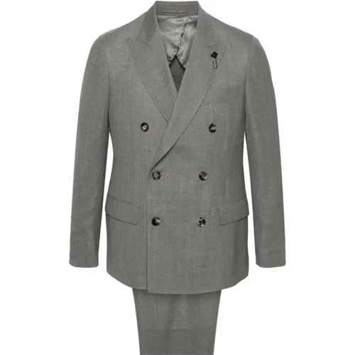 Grey Suit for Men , male, Sizes: L, M - Lardini - Modalova