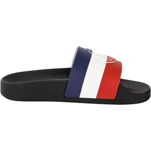 Schwarze Sandalen mit Markenlogo - Moncler - Modalova
