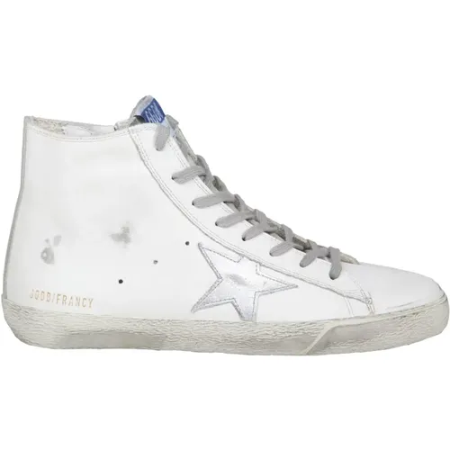 Sneakers, male, , Size: 3 US /Silver Leather Sneakers with Star Detailing - Golden Goose - Modalova