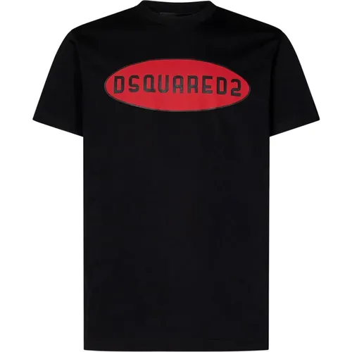 Schwarze T-Shirts und Polos mit Logo-Print , Herren, Größe: XL - Dsquared2 - Modalova