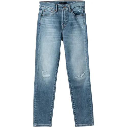 Roxanne Slim Straight Luxury Jeans , male, Sizes: XL, 4XS, 3XS - 7 For All Mankind - Modalova