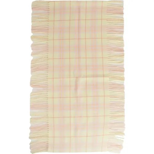 Sherbet Check Cashmere Fringed Scarf , female, Sizes: ONE SIZE - Burberry - Modalova