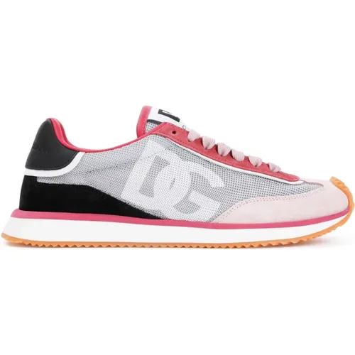 Grau Rosa Sneakers , Damen, Größe: 36 1/2 EU - Dolce & Gabbana - Modalova