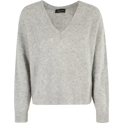 V-neck Sweater , female, Sizes: S, XS, L - Roberto Collina - Modalova