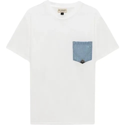Pocket Crew Neck T-Shirt , male, Sizes: XL, L - Roy Roger's - Modalova