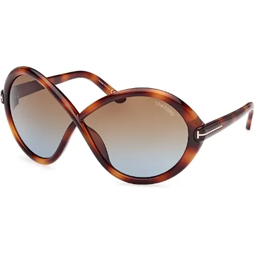 Braune Sonnenbrille Damen Accessoires Aw23 , Damen, Größe: 68 MM - Tom Ford - Modalova