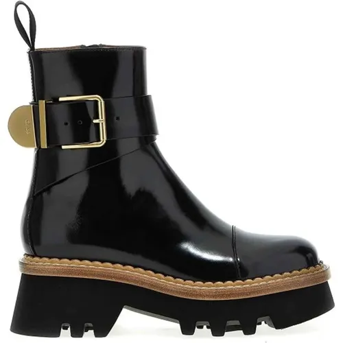Leather Ankle Boots , female, Sizes: 4 1/2 UK, 5 UK, 3 UK, 4 UK - Chloé - Modalova