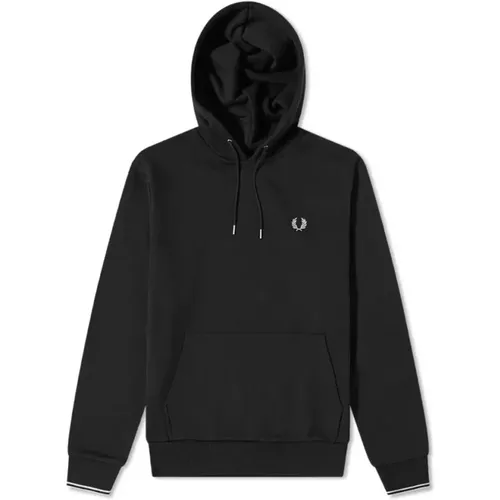 Hoodies, male, , Size: M Hooded Sweatshirt with Tipped Trim - Fred Perry - Modalova