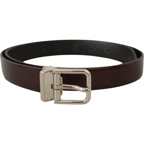 Belts, male, , Size: 90 CM Patent Leather Metal Buckle Belt - Dolce & Gabbana - Modalova