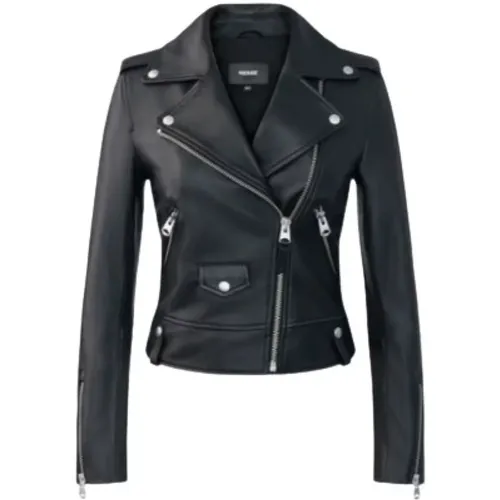 Leather Jackets, female, , Size: L Leather Biker Jacket - Mackage - Modalova