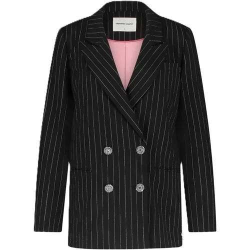 Glitter Pinstripe Double-Breasted Blazer , Damen, Größe: S - Fabienne Chapot - Modalova