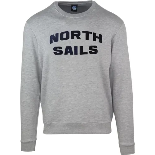 Solid Round Neck Sweatshirt with Logo , male, Sizes: 2XL, S, M, L, XL - North Sails - Modalova