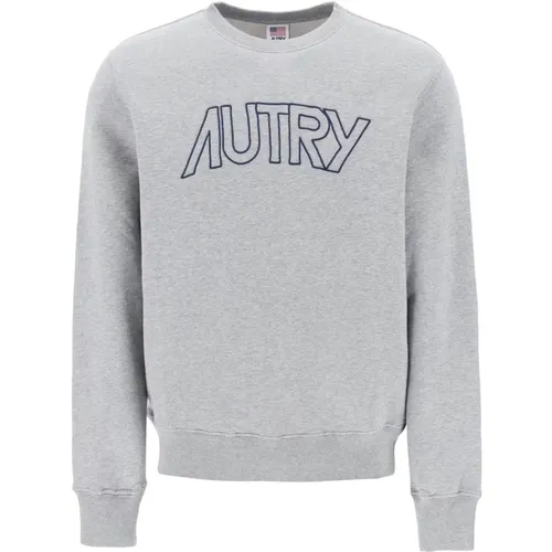 Embroidered logo icon sweatshirt , male, Sizes: S - Autry - Modalova