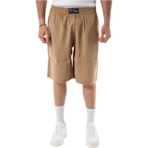 Lässige Bermuda-Shorts aus Cupro , Herren, Größe: XL - Family First - Modalova