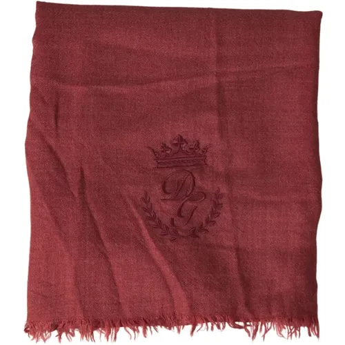 Silky Scarves, male, , Size: ONE SIZE Luxurious Cashmere Knit Fringe Scarf - Dolce & Gabbana - Modalova