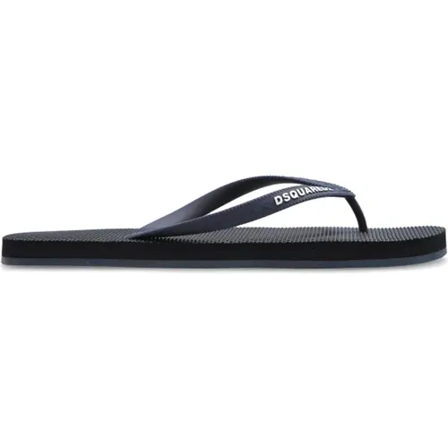 Flip Flops, male, , Size: 9 US Rubber slides with logo - Dsquared2 - Modalova