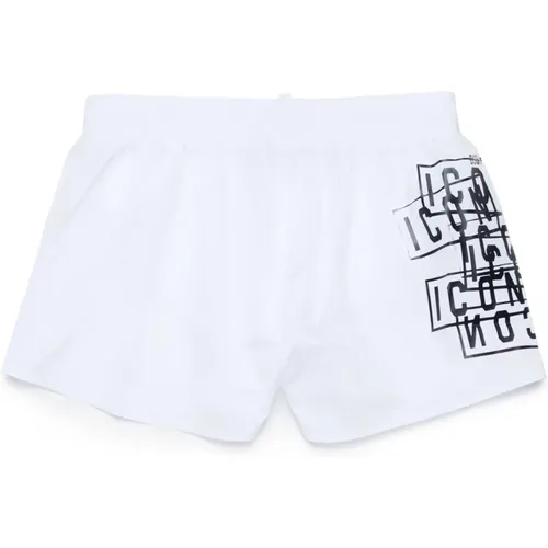 Weiße Logo Print Sea Shorts - Dsquared2 - Modalova