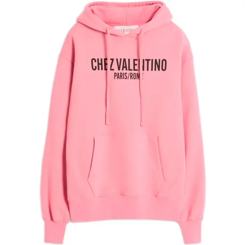 Hoodies, female, , Size: S Sweaters with Chez Valentino Print - Valentino Garavani - Modalova