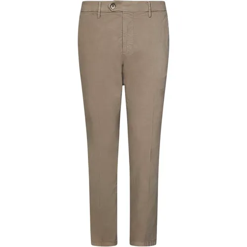 Chinos, male, , Size: W32 Slim Fit Trousers with Ironed Pleat - Michael Coal - Modalova