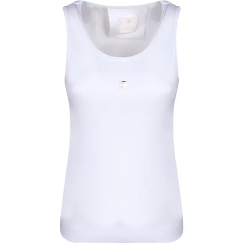 Weiße Baumwoll Tank Top 4G Logo , Damen, Größe: M - Givenchy - Modalova