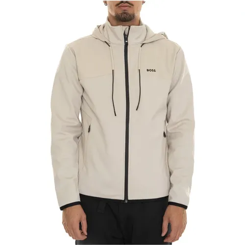 Zip-throughs, male, , Size: 2XL Zip Hooded Sweatshirt with Contrast Details - Boss - Modalova