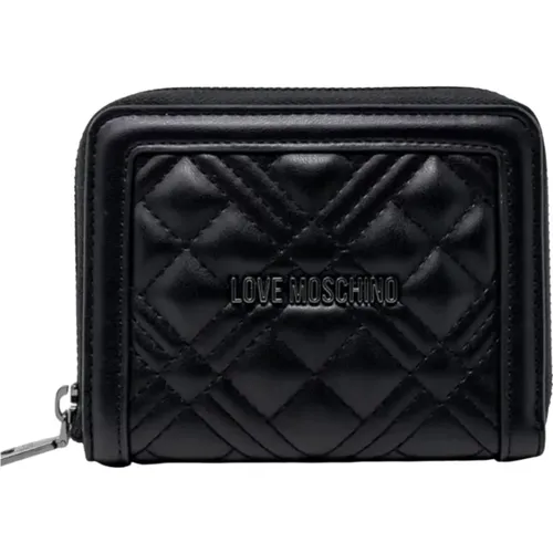 Wallets & Cardholders, female, , Size: ONE SIZE Logo Lettering Wallet with Zip - Love Moschino - Modalova