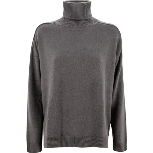 Taupe Knitted Sweater with High Neck , female, Sizes: S, XS - P.a.r.o.s.h. - Modalova