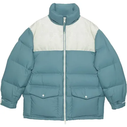 Canvas Padded Jacket with Detachable Hood , male, Sizes: L - Gucci - Modalova