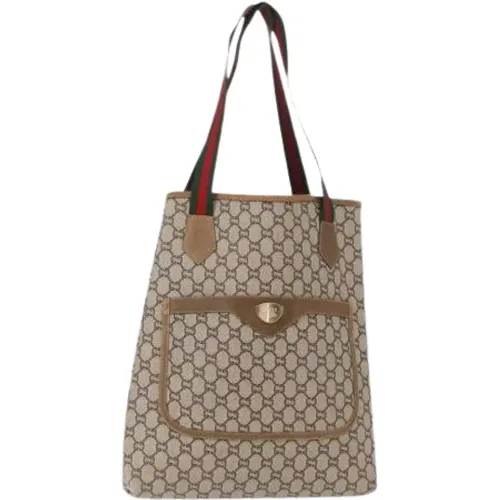Pre-owned Tote Bags, female, , Size: ONE SIZE Pre-owned Canvas Tote Bag - Gucci Vintage - Modalova