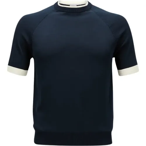 Halbarm Rundhals Shirt , Herren, Größe: XL - Eleventy - Modalova