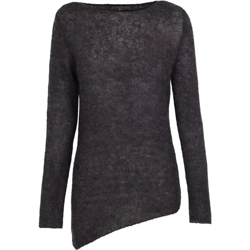 Asymmetrischer Alpaka Merino Seiden Pullover , Damen, Größe: L - Cortana - Modalova