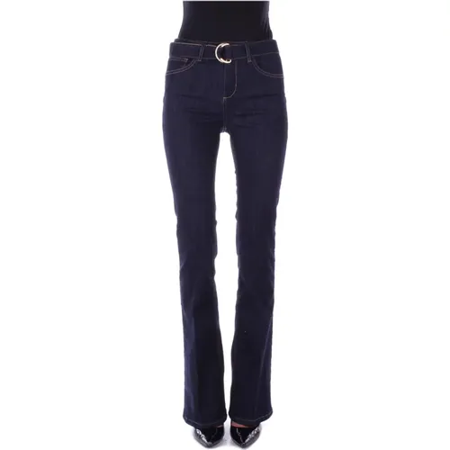 Blaue Slim Fit Jeans Logo Rückseite , Damen, Größe: W26 - Liu Jo - Modalova