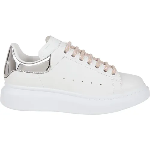 Weiße Ledersneaker Oversized Sohle , Damen, Größe: 38 1/2 EU - alexander mcqueen - Modalova