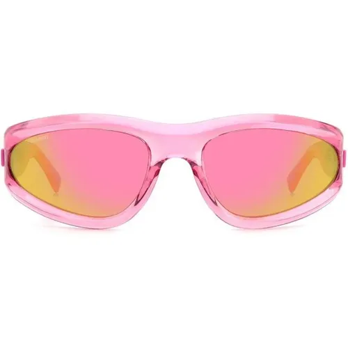 Irregular Wraparound Sunglasses with Mirrored Lenses , unisex, Sizes: 67 MM - Dsquared2 - Modalova