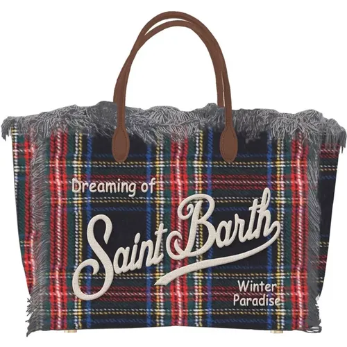 Tartan Mini Vanity Handbag , female, Sizes: ONE SIZE - MC2 Saint Barth - Modalova