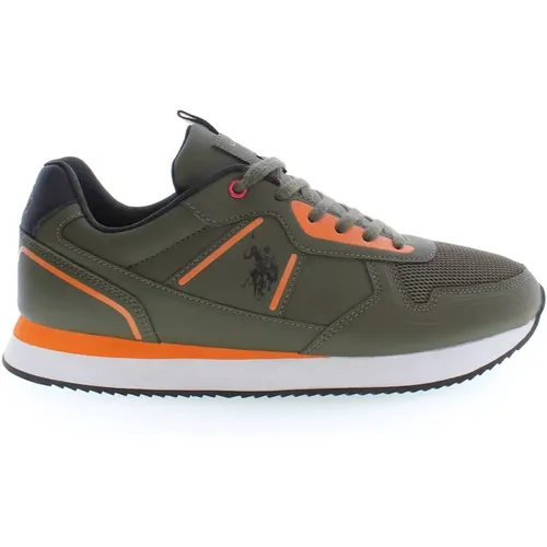 Sporty Lace-Up Sneakers Contrast Logo , male, Sizes: 10 UK - U.s. Polo Assn. - Modalova