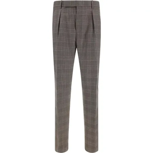 Suit Trousers, male, , Size: W30 Check Pattern Wool Pants Classic Fit - PS By Paul Smith - Modalova