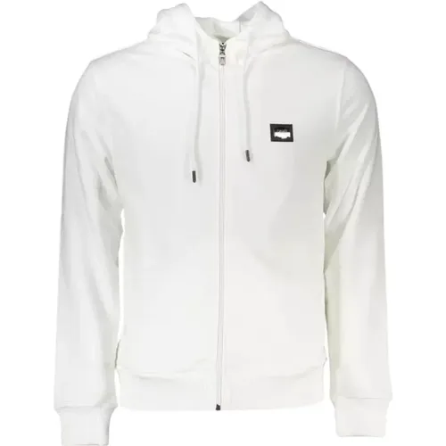 Eleganter weißer Kapuzenpullover mit Stickerei , Herren, Größe: M - Cavalli Class - Modalova