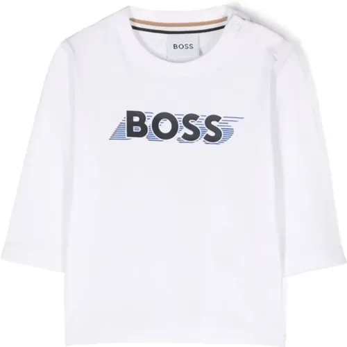 Weißes Baumwoll-Jersey Baby Jungen T-Shirt - Hugo Boss - Modalova