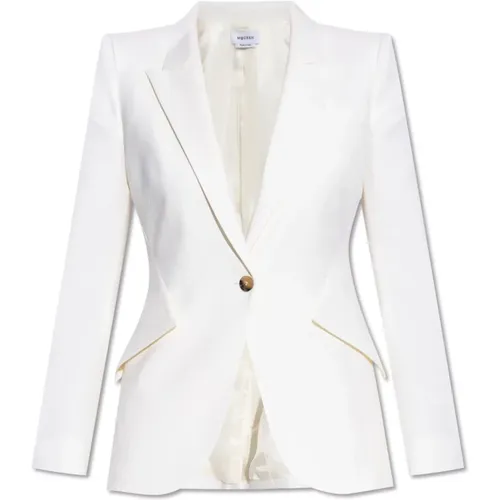 Blazers, female, , Size: S Wool blazer - alexander mcqueen - Modalova