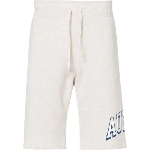 Grey Cotton Shorts with Logo Print , male, Sizes: XL - Autry - Modalova